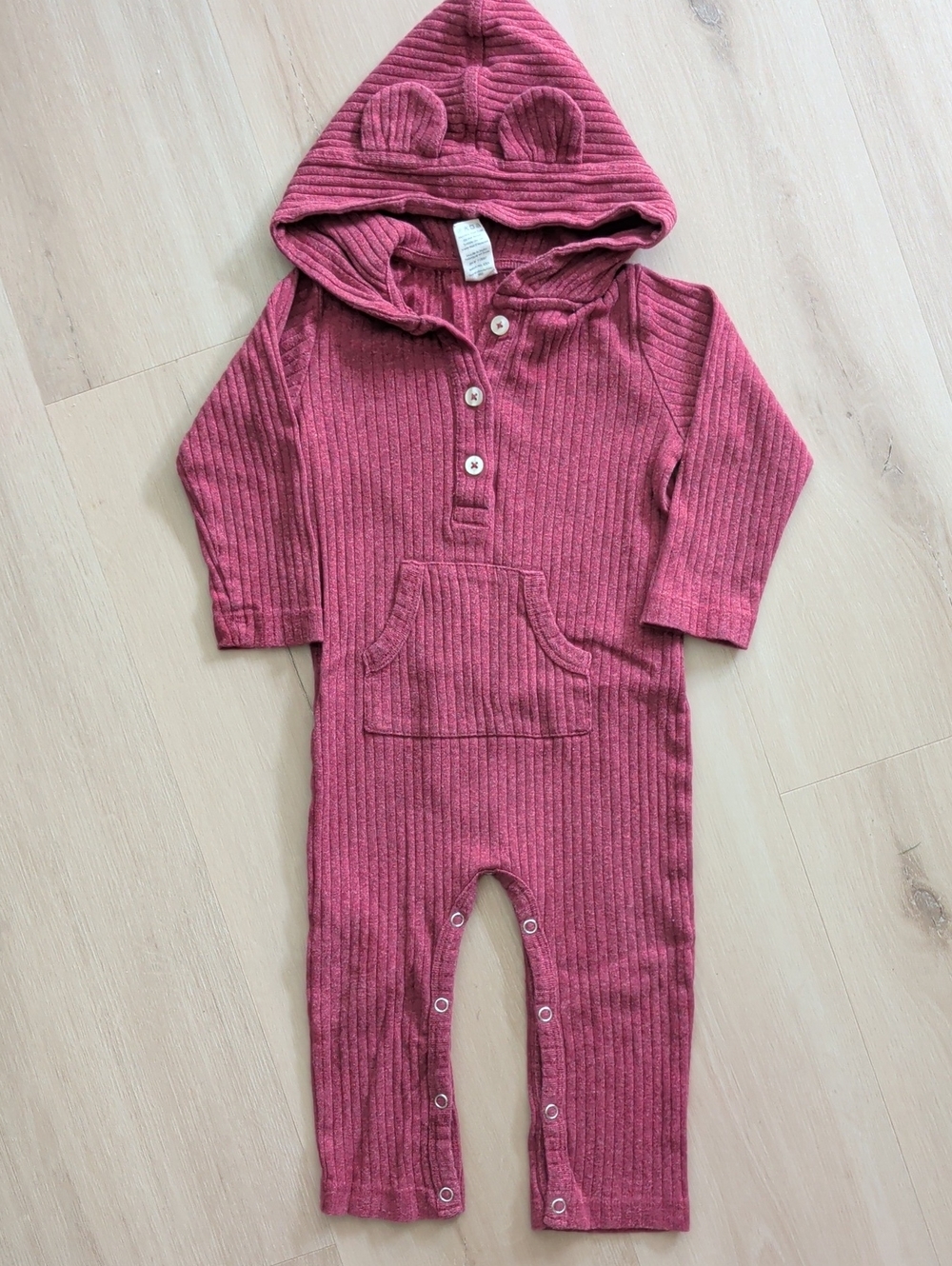 Kate Quinn Animal Hood Body Suit Maroon 18-24M